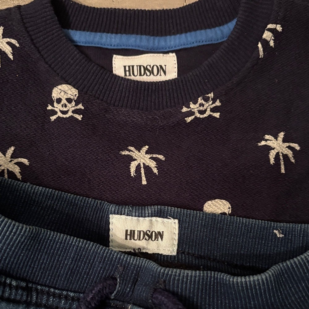 Hudson Jeans Navy Skull Sweater with Denim Jeans Set - Picture 2 of 7